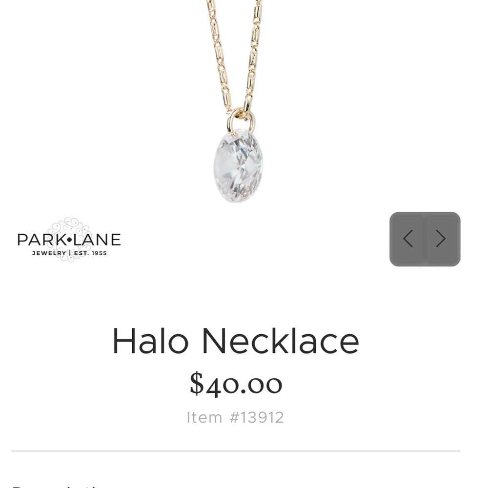 Park Lane Halo necklace 2 carat floating CZ gold tone neckalce - Picture 2 of 2